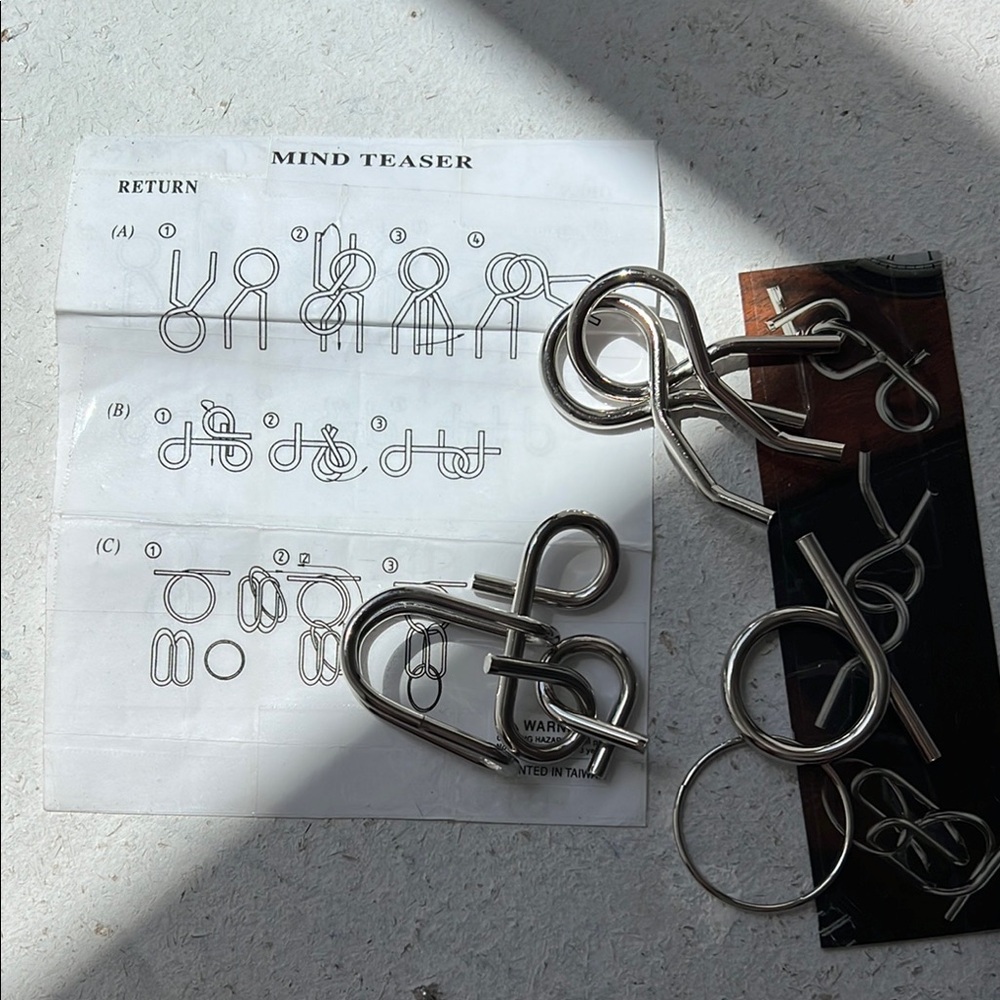 Silver Mind Teaser Puzzle Set